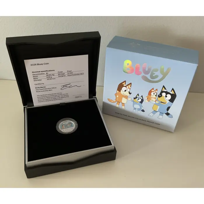 2026 $2 Bluey Fine Silver Coloured Proof Coin