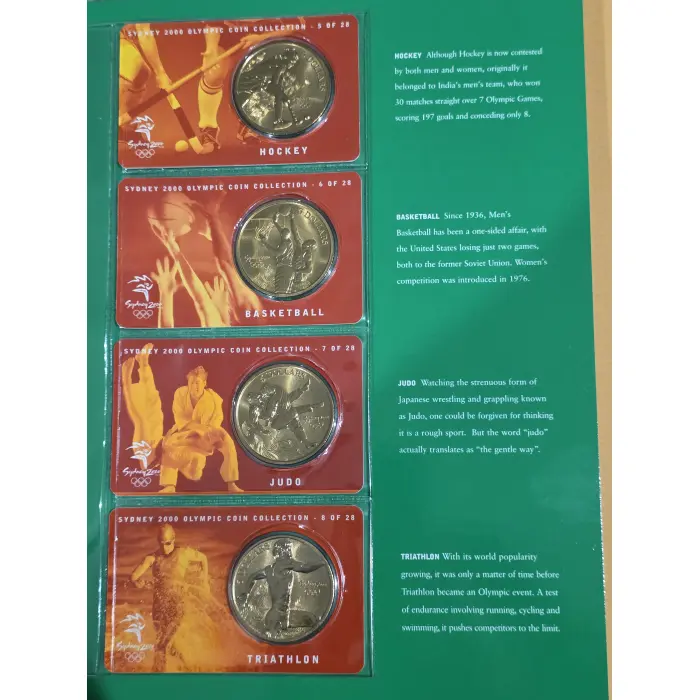 2000 Sydney Olympics 28 coin complete set in folder Perth Mint