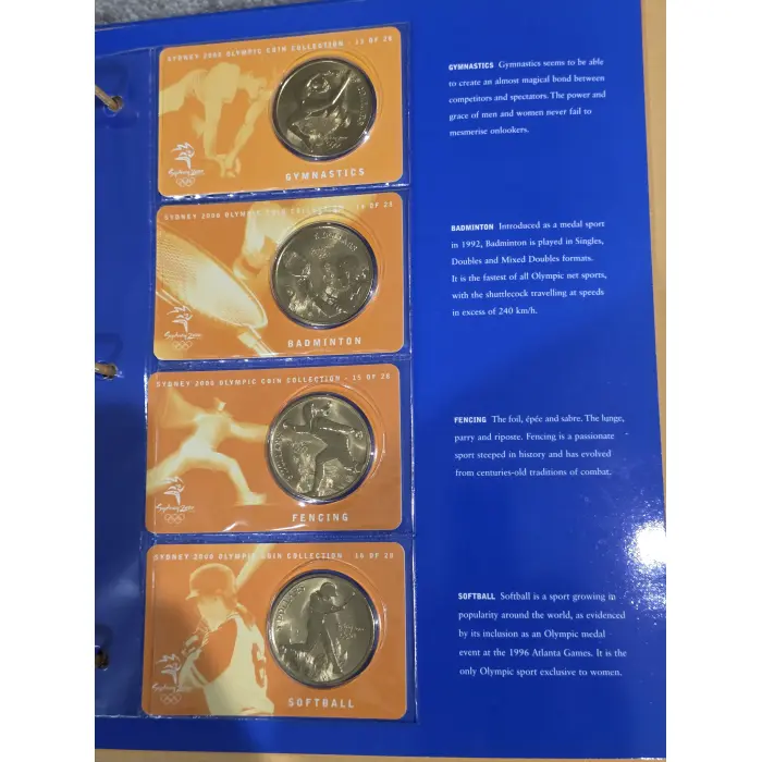 2000 Sydney Olympics 28 coin complete set in folder Perth Mint