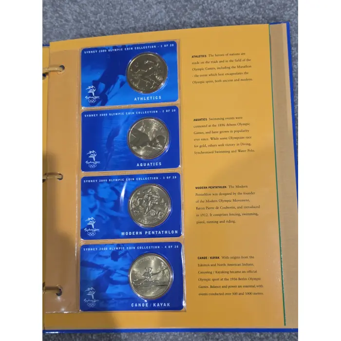 2000 Sydney Olympics 28 coin complete set in folder Perth Mint