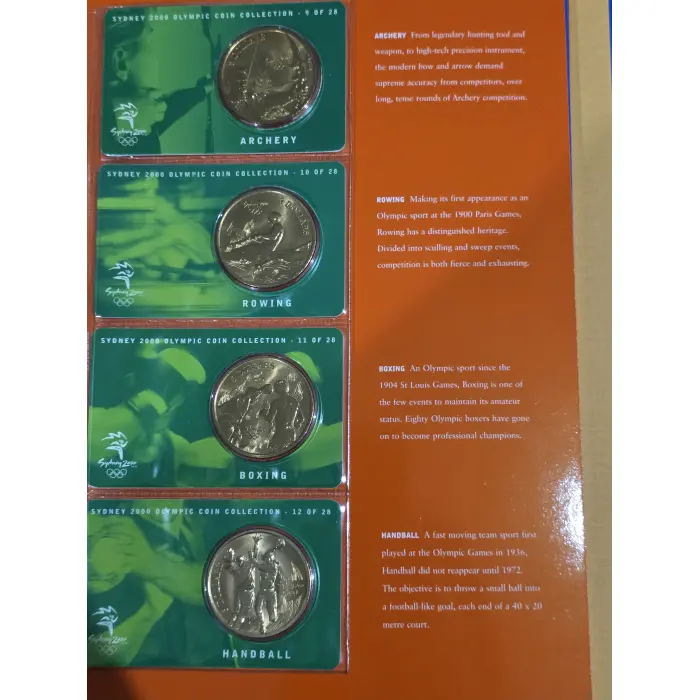 2000 Sydney Olympics 28 coin complete set in folder Perth Mint