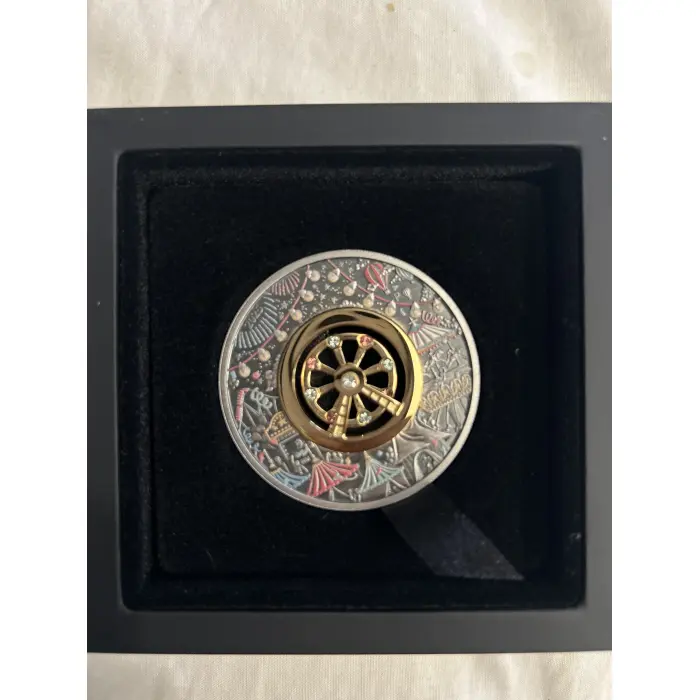 2025  Ferris Wheel  2oz Antique Silver Proof Tuvalu 