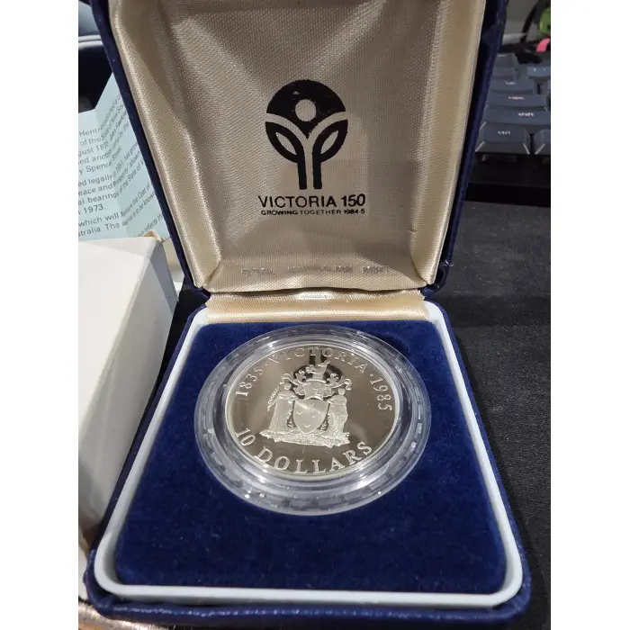 1985 Victoria $10 silver proof coin