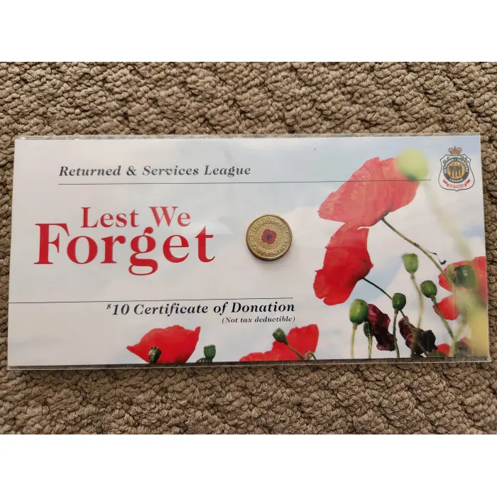 2012 Red Poppy $2 Coin in RSL Card