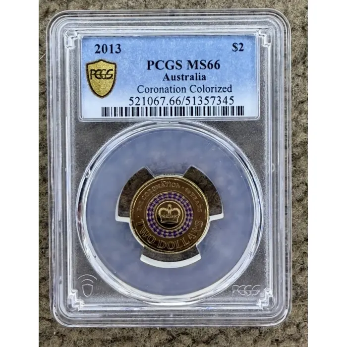 2013 $2 Coronation Coloured Coin PCGS MS66