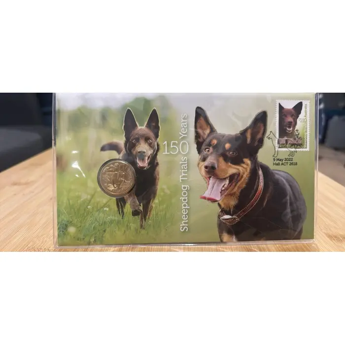 2022 - 150years of Sheepdog Trials - $1 PNC - stamp/coin cover....(Ap)