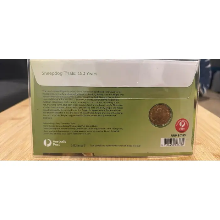2022 - 150years of Sheepdog Trials - $1 PNC - stamp/coin cover....(Ap)