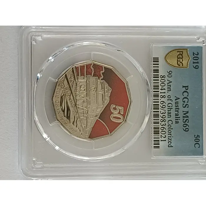 2018  coloured trains  3801 , Indian Pacific,  Ghan  PCGS MS69 set