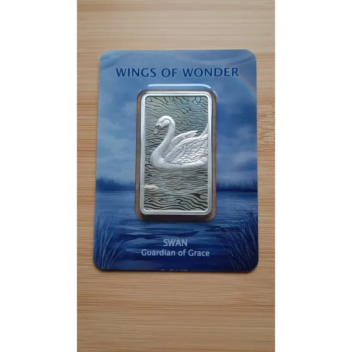Wings of Wonder - Swan 1oz .999 Fine Silver Hologram Bar