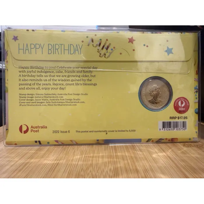 2022 Australia PNC Happy Birthday Coloured $1 Dollar Coin