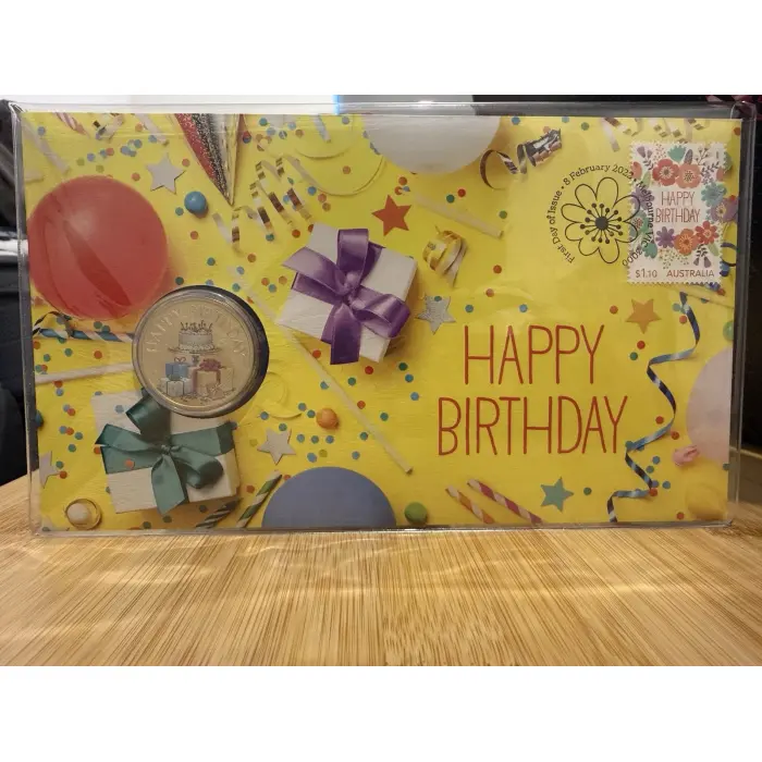 2022 Australia PNC Happy Birthday Coloured $1 Dollar Coin