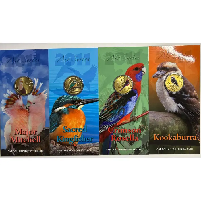 2011 Air Series $1 Colour Coins (4 Different)