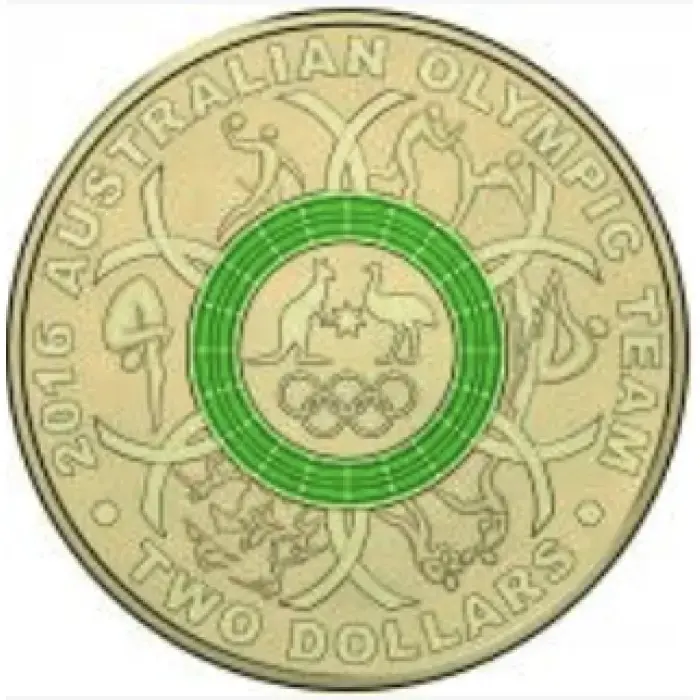 2016 Rio Olympic $2 coin highly sort after Green  in lighthouse cap aUNC 