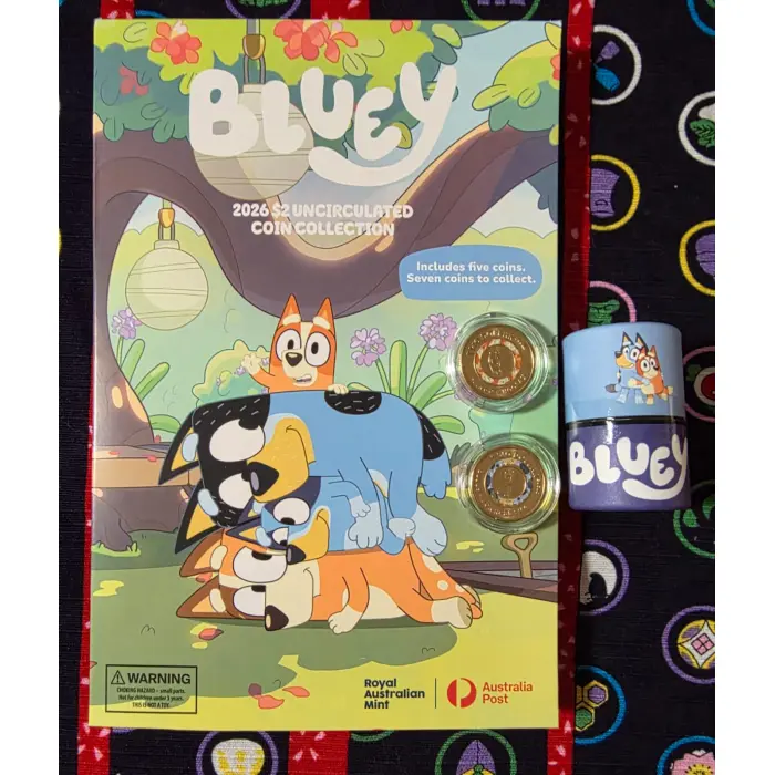 🐾 2026 Bluey 7-Coin Complete Folder Set 🪙