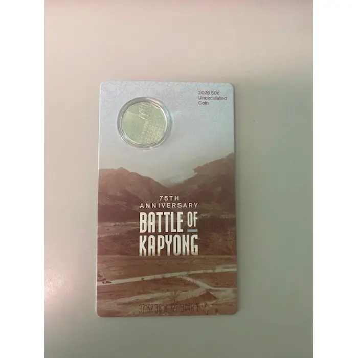 2026 50c 75th Anniversary Battle of Kapyong UNC Coin  in card