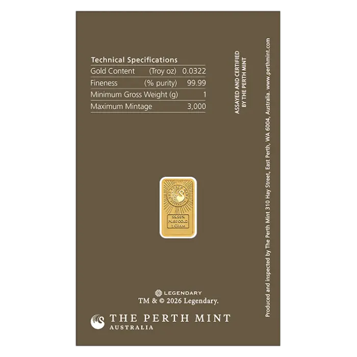 Dune 1g Gold Coloured Minted Bar