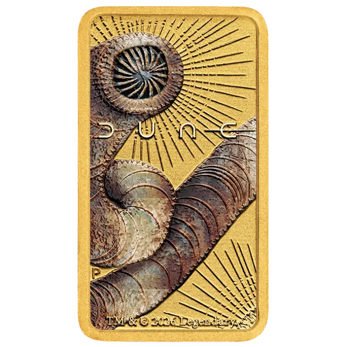 Dune 1g Gold Coloured Minted Bar