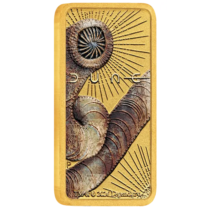 Dune 1g Gold Coloured Minted Bar