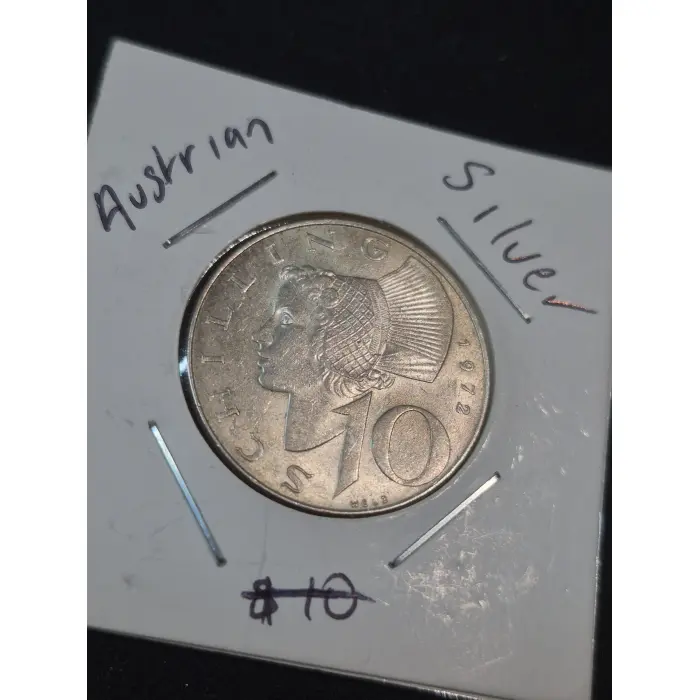 1972 Austria 10 Schilling Silver Coin – Vintage Austrian Currency