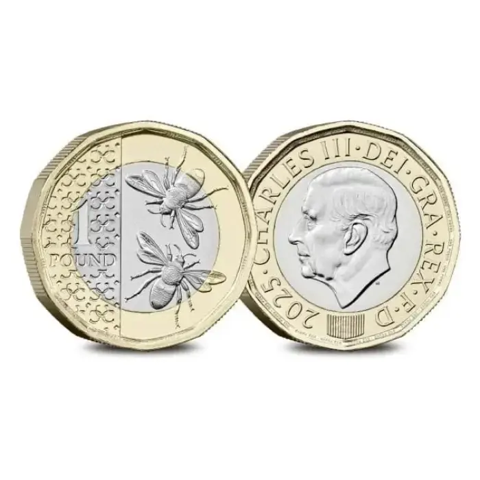 2025 £1 ONE POUND honeybee  RARE LOW MINTAGE KING CHARLES UNC BEES COIN FROM A 
