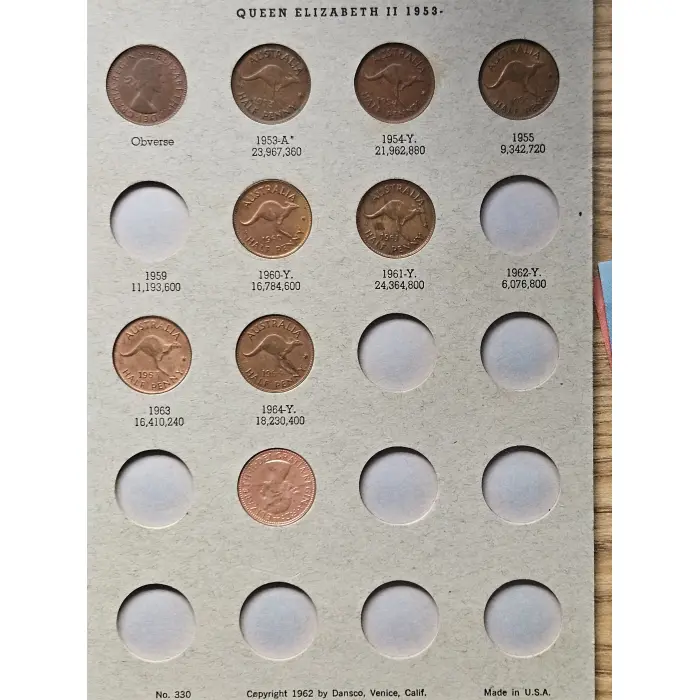 AUSTRALIAN PRE-DECIMAL HALFPENNY COLLECTION 1911–1964 – DANSCO ALBUM 