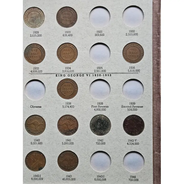 AUSTRALIAN PRE-DECIMAL HALFPENNY COLLECTION 1911–1964 – DANSCO ALBUM 