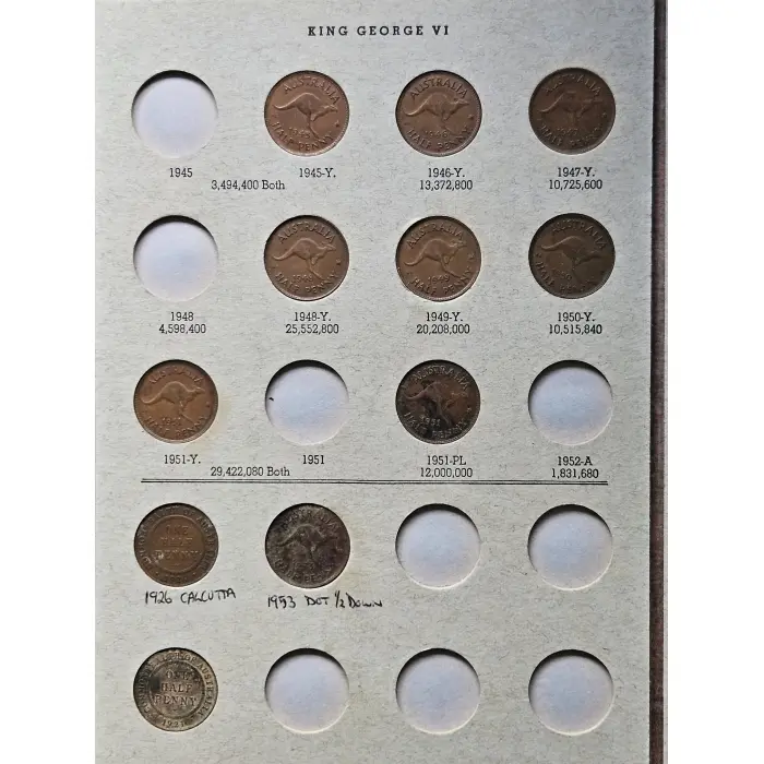 AUSTRALIAN PRE-DECIMAL HALFPENNY COLLECTION 1911–1964 – DANSCO ALBUM 