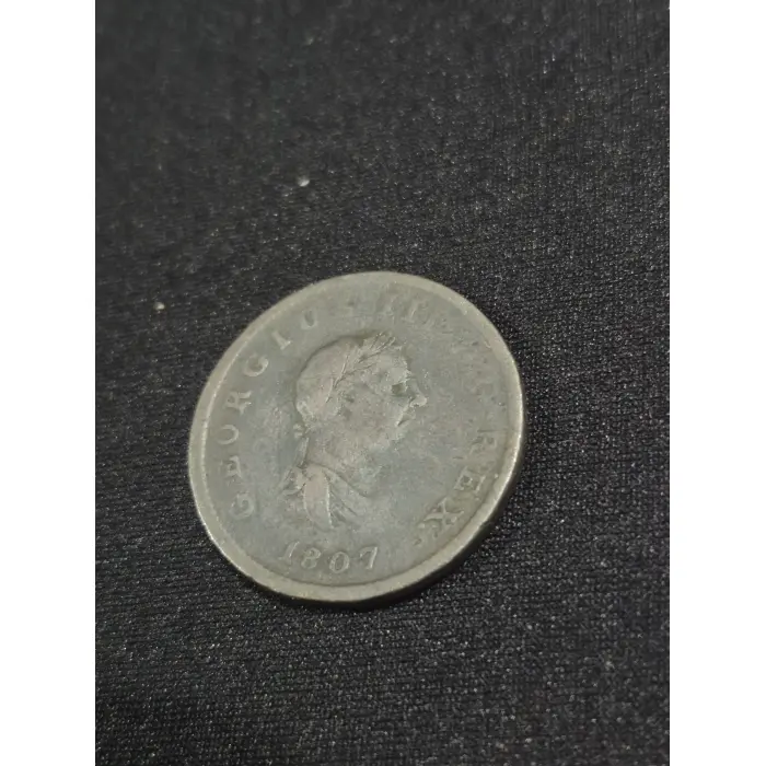 1807 Great Britain George III Copper Halfpenny – Genuine Georgian Era Coin