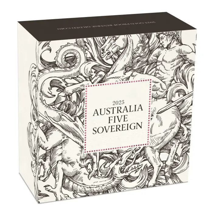 Australia Five Sovereign 2025 Gold Proof Reverse Gilded Coin