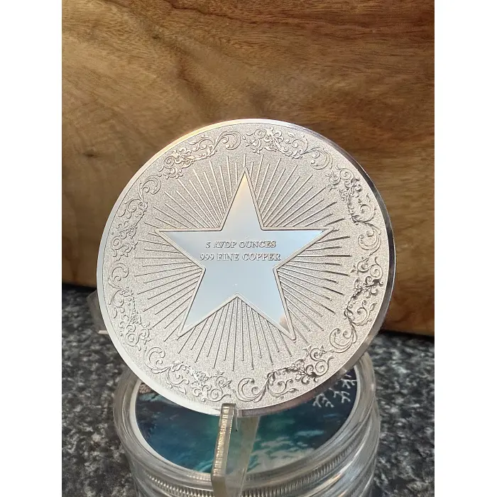 5oz Fine Copper Sea Turtle Silver Plated Bullion High Relief 