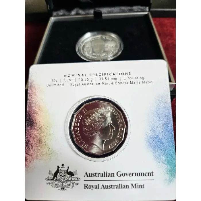 2017 50c Silver Proof Mabo 'Pride and Passion' incl bonus 50c Circulating Coin