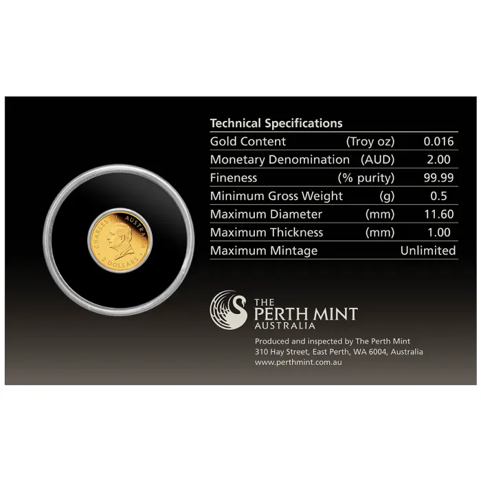 2025 Australian Kangaroo Mini Roo 0.5g Gold Proof Perth Mint Coin