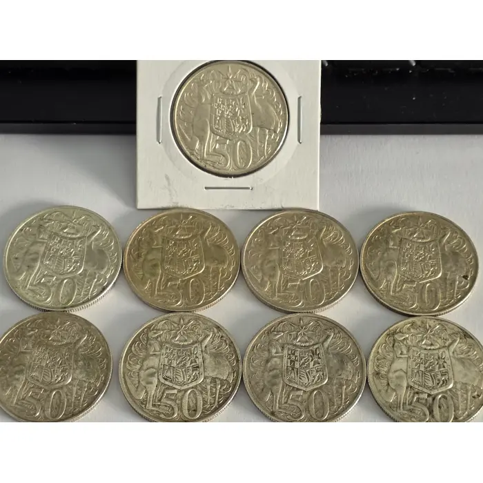 1966 round 50 cent NINE COIN BUNDLE over 3oz silver content