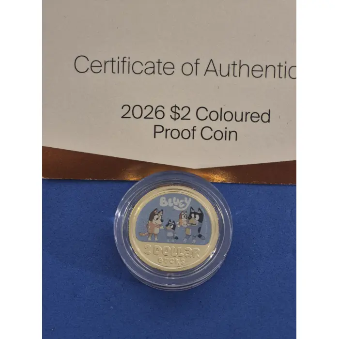 2026 Bluey $2 Coloured Proof Coin 