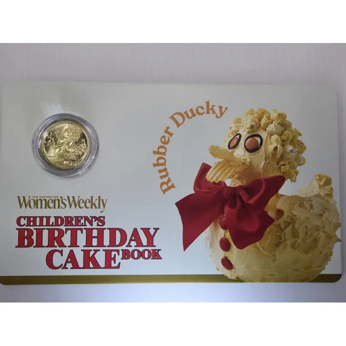 2025 $1 Australian Womens Weekly Birthday Cake- Rubber Ducky $1 UNC Coin in Card