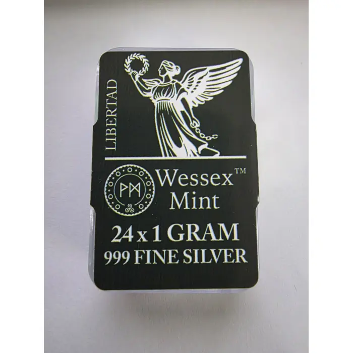 24 x Wessex Mint 1 Gram .999 Fine Silver Bars – Libertad Design