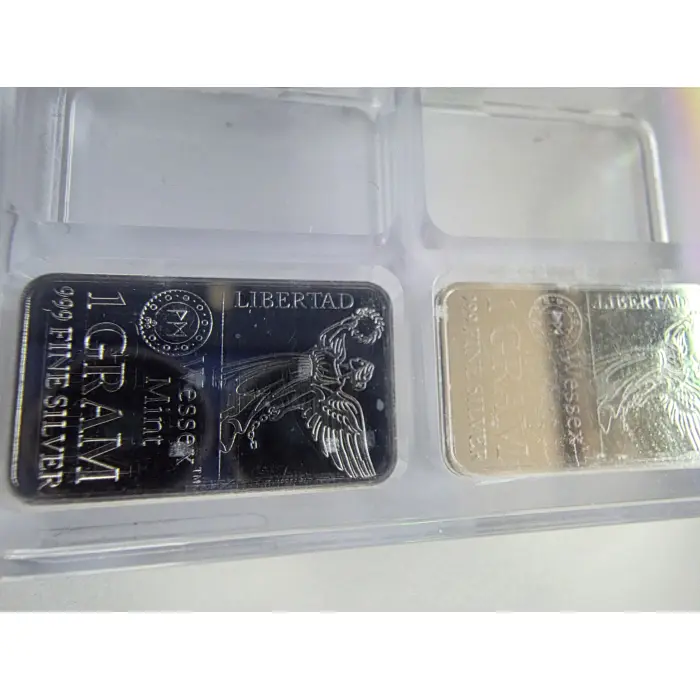 24 x Wessex Mint 1 Gram .999 Fine Silver Bars – Libertad Design