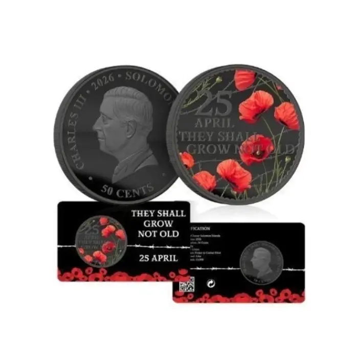 2026 50¢ Gallipoli Remembrance - "They Shall Grow Not Old"  Coin Card (Limited)