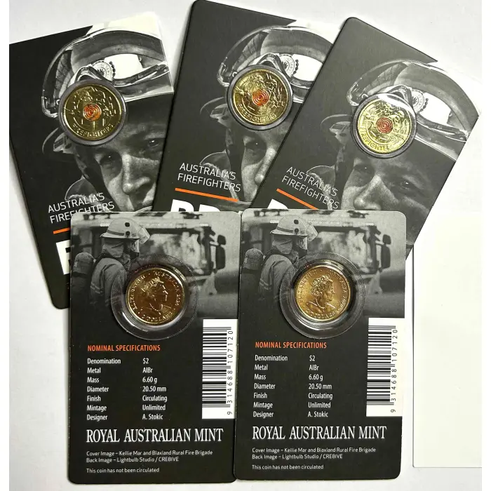 2020 Firefighters $2 Unc Coin in Card