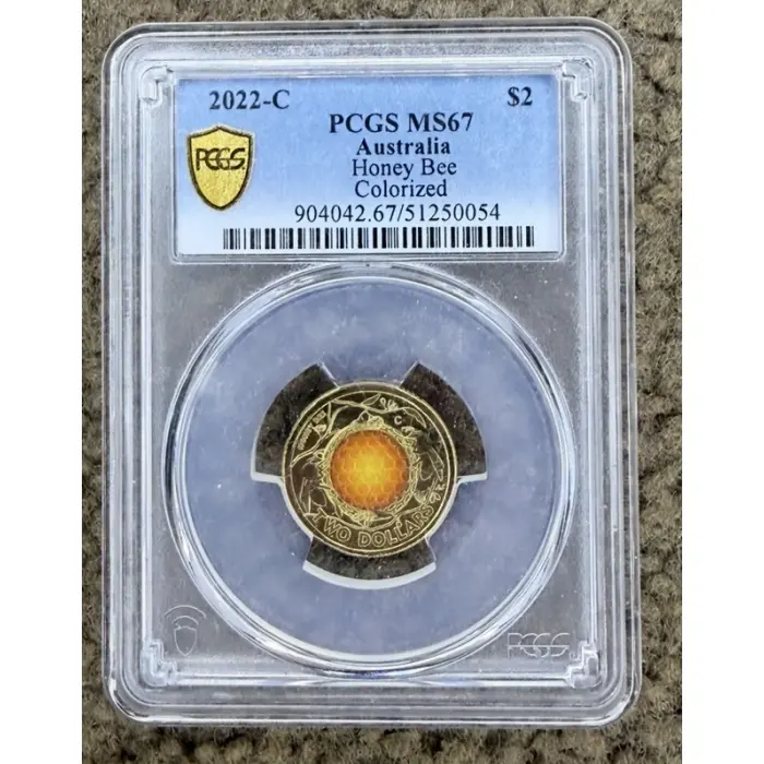 2022-C $2 Honey Bee Coloured Coin PCGS MS67