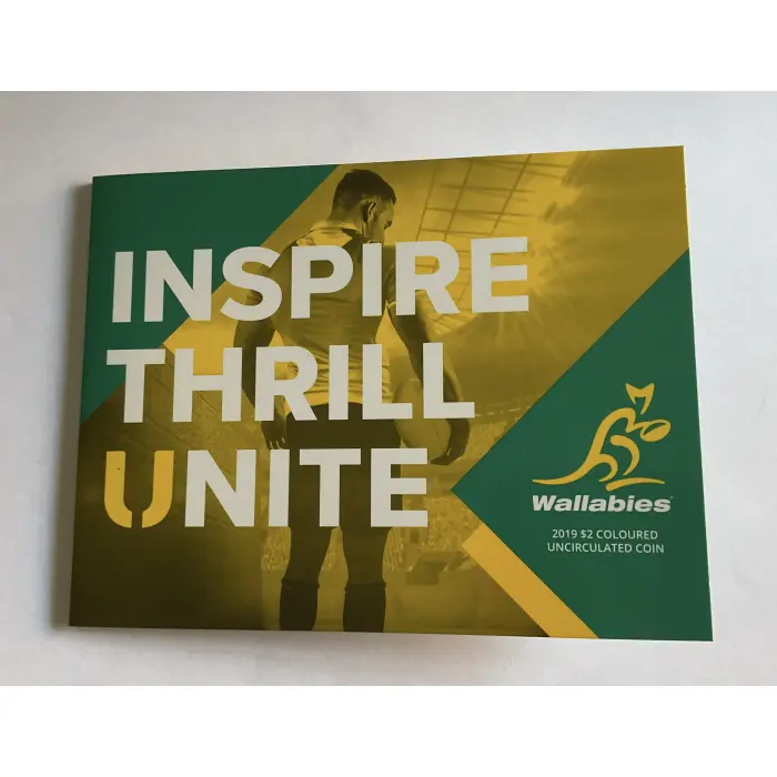 2019 $2 WALLABIES COIN IN FOLDER