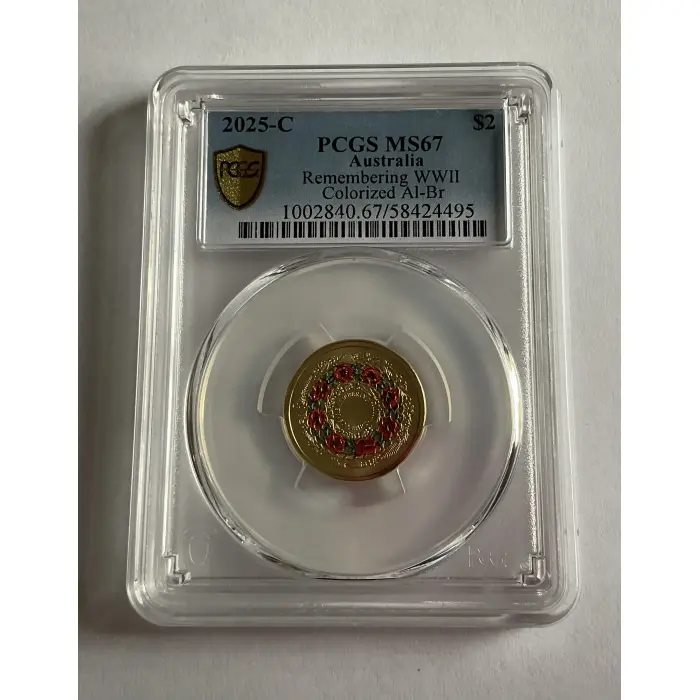 2025 C MINTMARK $2 POPPY WREATH - PCGS MS67 - 80th ANNIVERSARY WW11