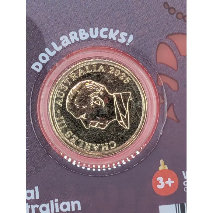 2025 Bluey $1 Christmas Colour Coin Original card. Brand New Uncirculated