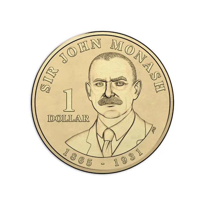 2018 SIR JOHN MONASH - SCHOLAR - ENGINEER - SOLDIER - NATION BUILDER UNC $1 COIN