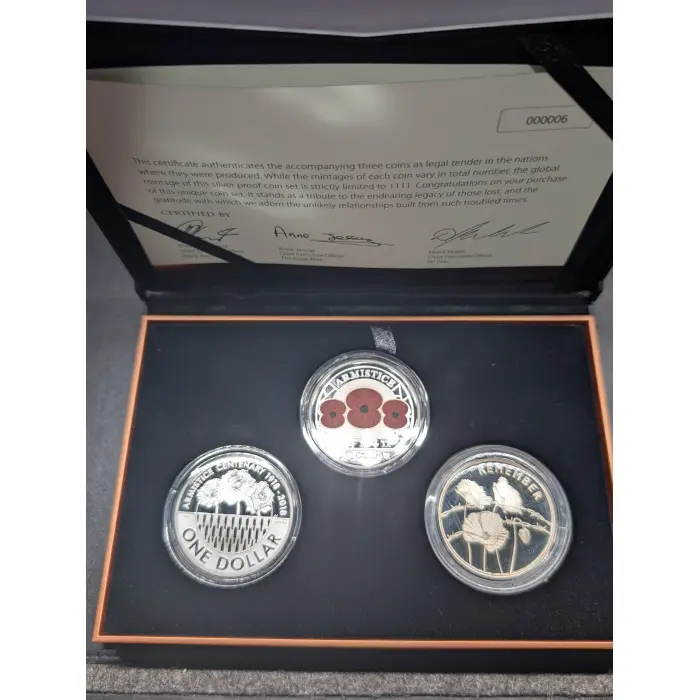2018 Armistice Centenary Three Coin Silver Proof Set