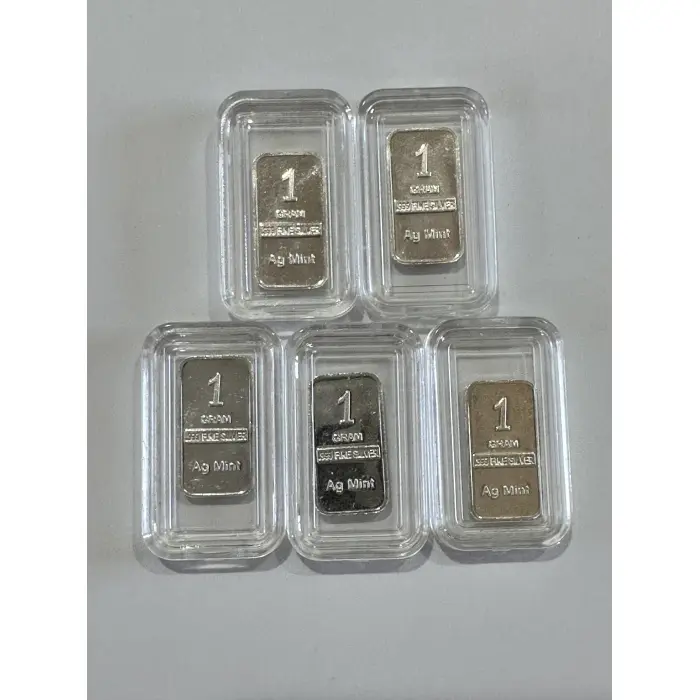 1g .999 Silver Bars in Capsule x5 🇺🇸 USA 🇺🇸 Flag