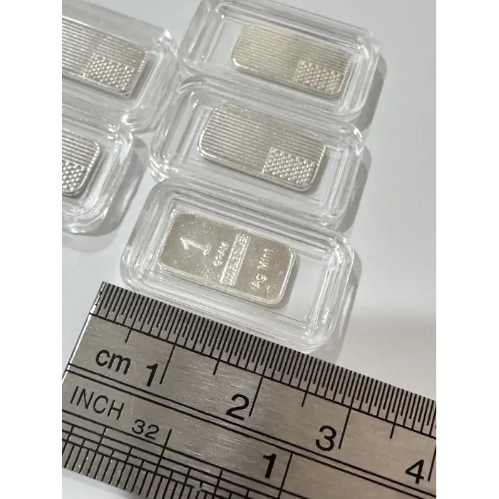 1g .999 Silver Bars in Capsule x5 🇺🇸 USA 🇺🇸 Flag