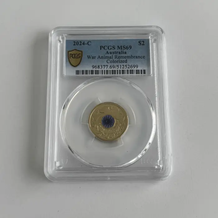 2024 $2 WAR ANIMALS REMEMBRANCE PURPLE POPPY C MINTMARK PCGS MS69