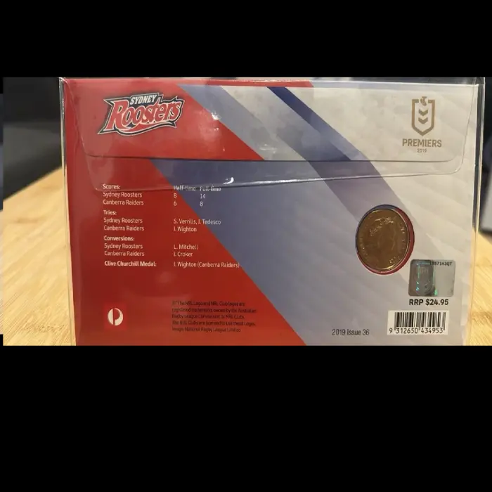 2019 Sydney Roosters - NRL Premiers - $1 Coin PNC - Stamp & Coin Cover