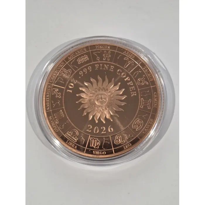 1oz colorised  copper zodiac. - cancer